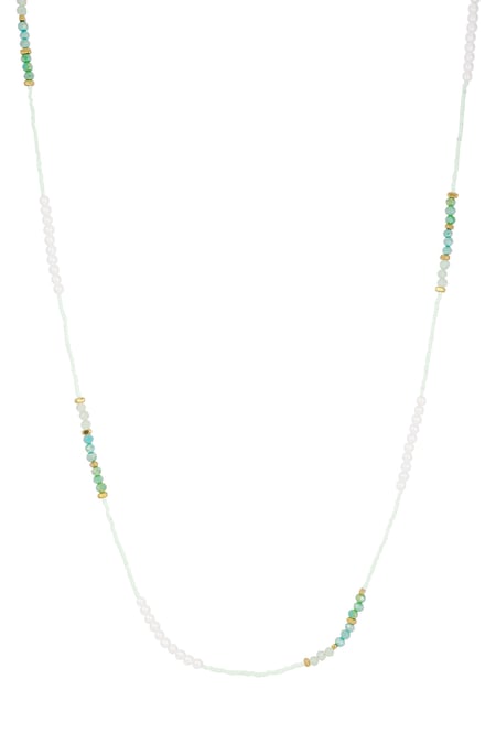 Collier avec perles - vert  2