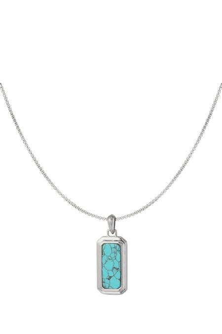 Men's necklace with pendant - turquoise  2