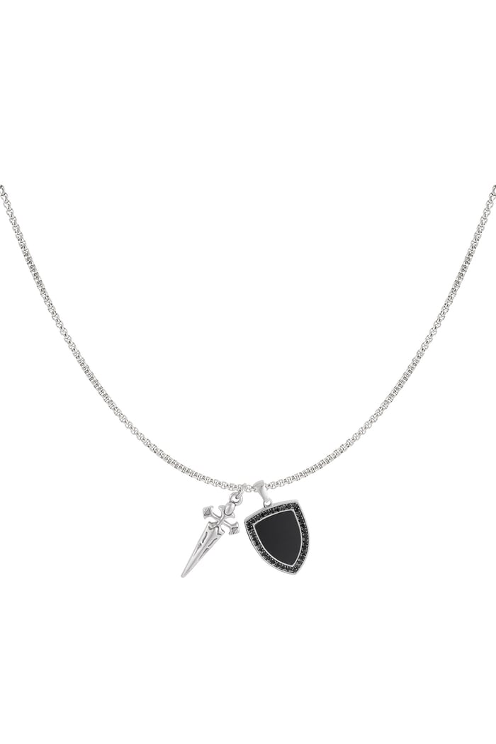 Knight men's necklace - Silver Color color 