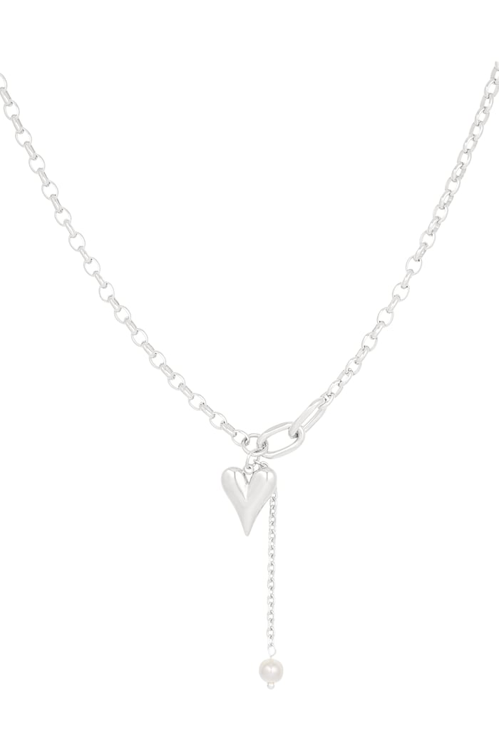 Necklace lovely hearts - Silver Color color 