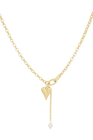 Necklace lovely hearts - Gold color h5 