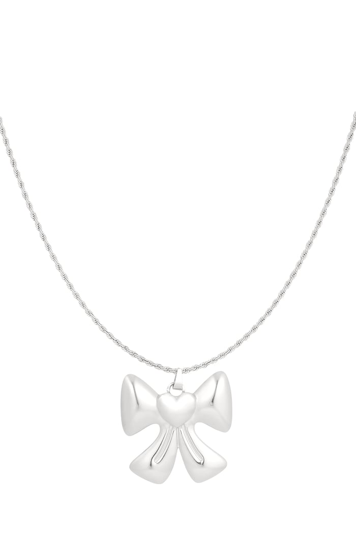 Necklace bow lover - Silver Color color 