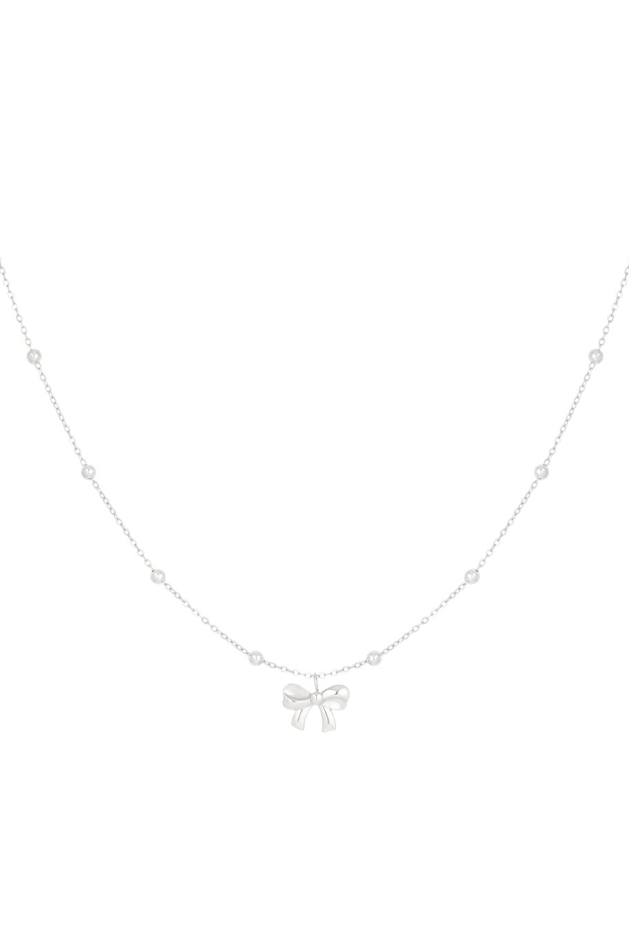 necklace with balls and bow 