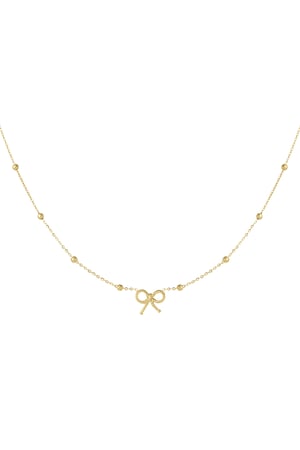 Necklace bow basic - Gold color h5 