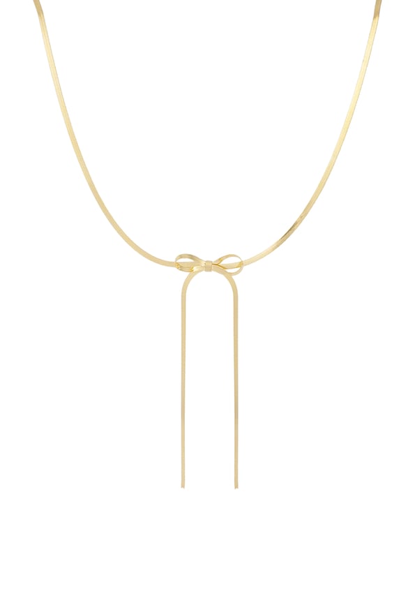 collana a maglie piatte con fiocco lungo - colore oro 2