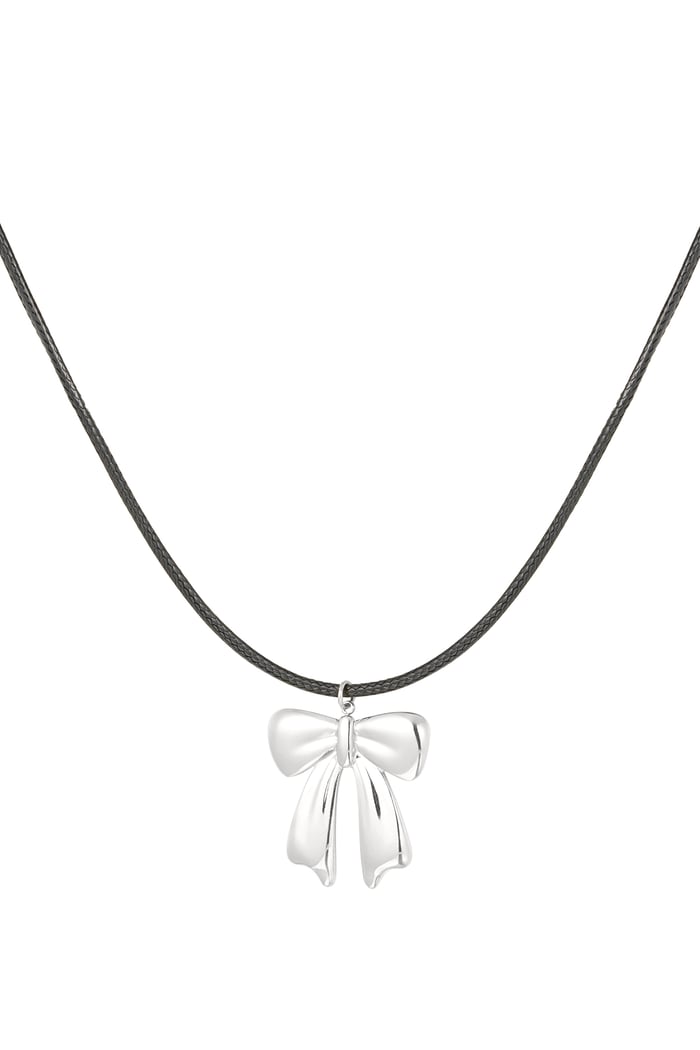 Rope chain large bow - Silver Color color 