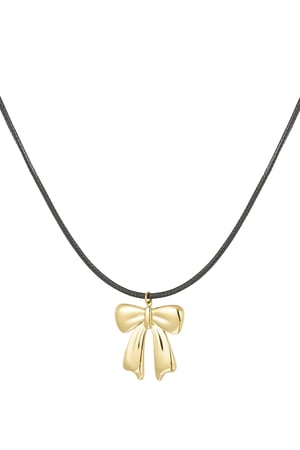 Rope chain large bow - Gold color h5 