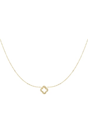 Diamond clover necklace - Gold color h5 