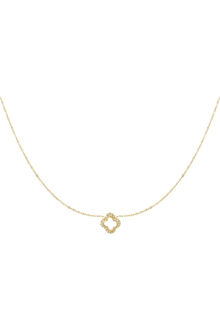 Diamond clover necklace - Gold color 