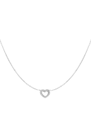 Diamond heart necklace - Silver Color color h5 