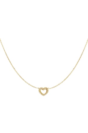 Diamond heart necklace - Gold color h5 