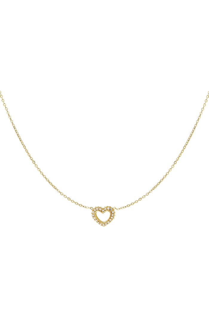 Diamond heart necklace - Gold color 