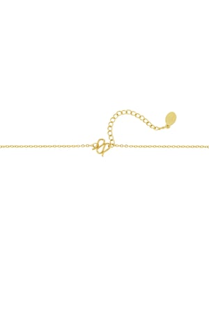 Simple necklace with bow pendant - Gold color h5 Picture3