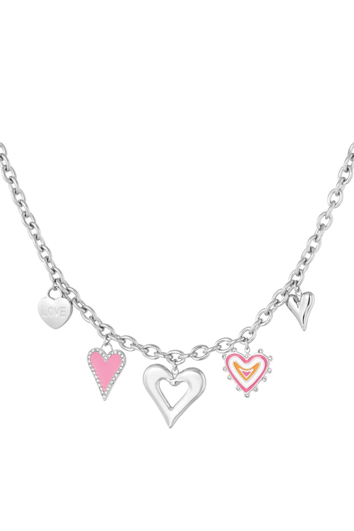 Charm necklace love always wins - Silver Color color 