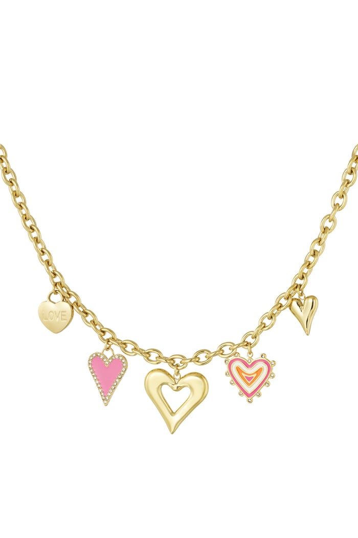 Charm necklace love always wins - Gold color 