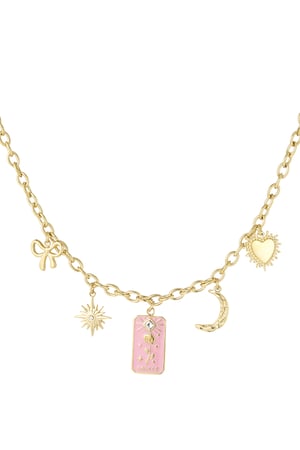 Rose lovers charm necklace - Gold color h5 