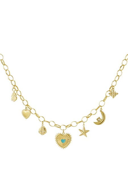 Sunny love charm necklace - Gold color