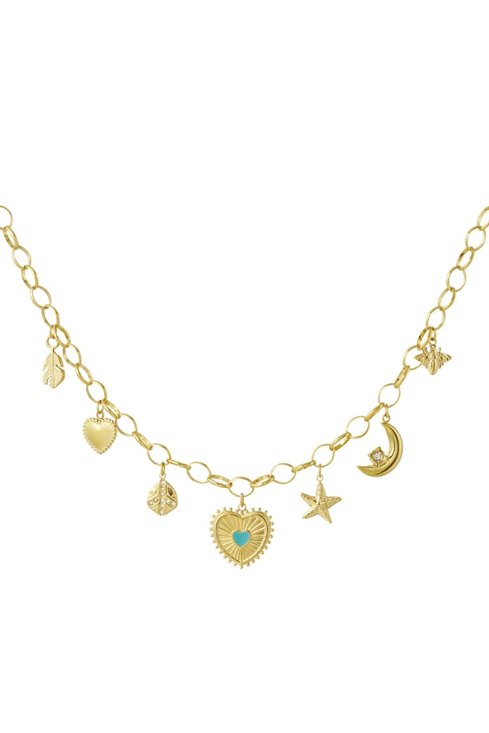 Sunny love charm necklace - Gold color 