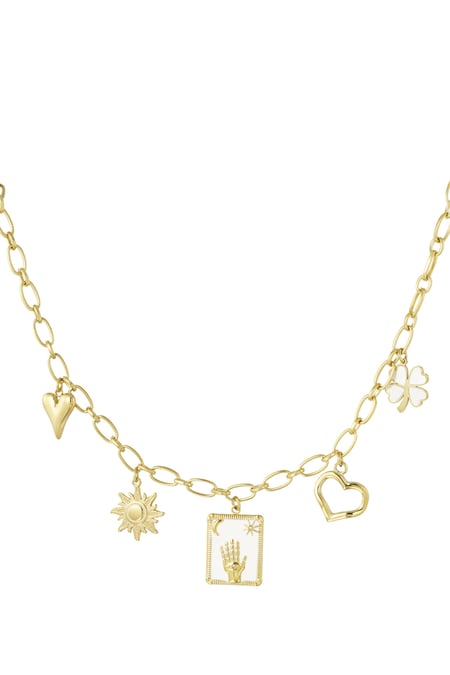 Charm necklace raise your hand - Gold color 2