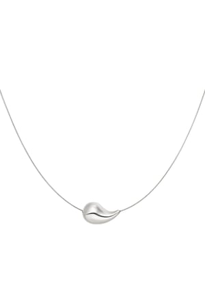 Simple necklace with drop - Silver Color color h5 