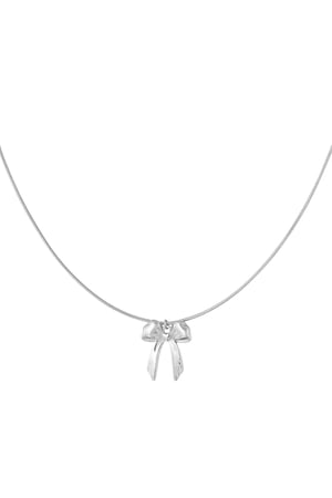 Classic necklace with large bow - Silver Color color h5 