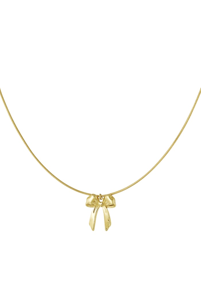 Classic necklace with large bow - Gold color 