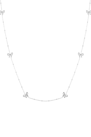 Long necklace with bows - Silver Color color h5 