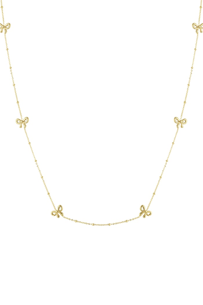 Long necklace with bows - Gold color 