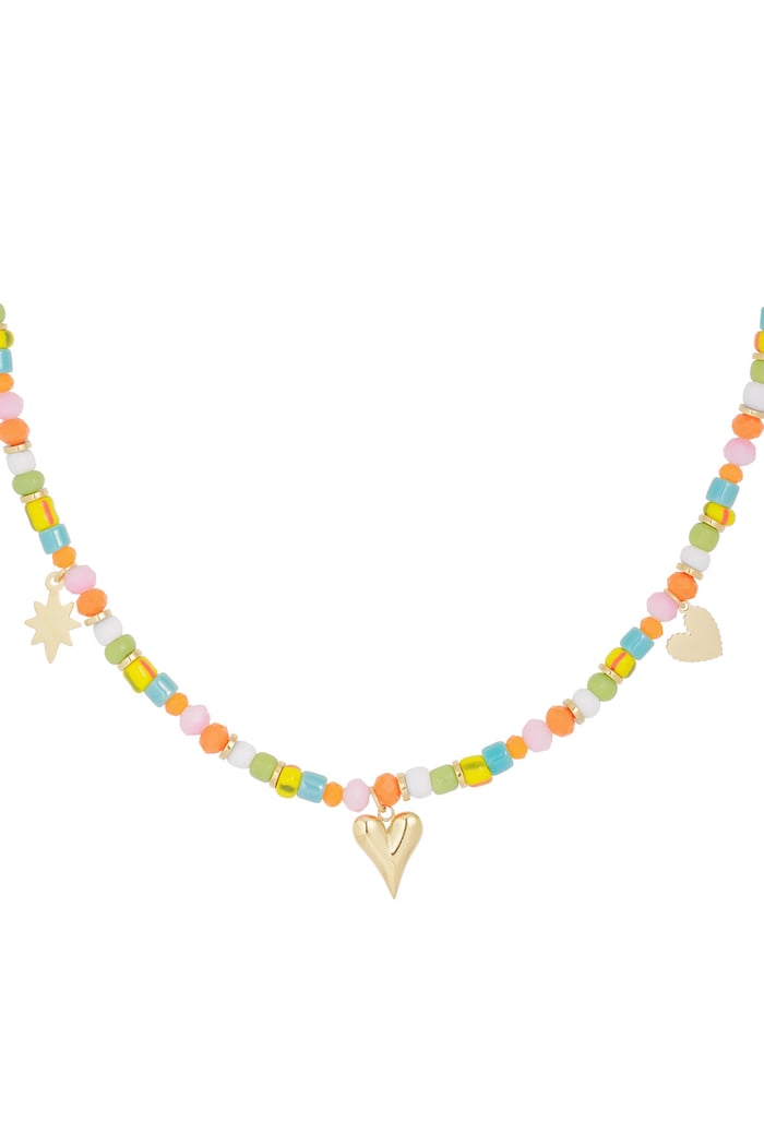 Colorful necklace heart club - multi 