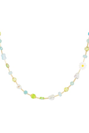 Colorful necklace green oasis - green Gold color h5 