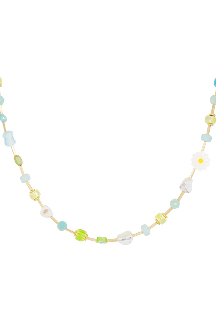 Colorful necklace green oasis - green Gold color 