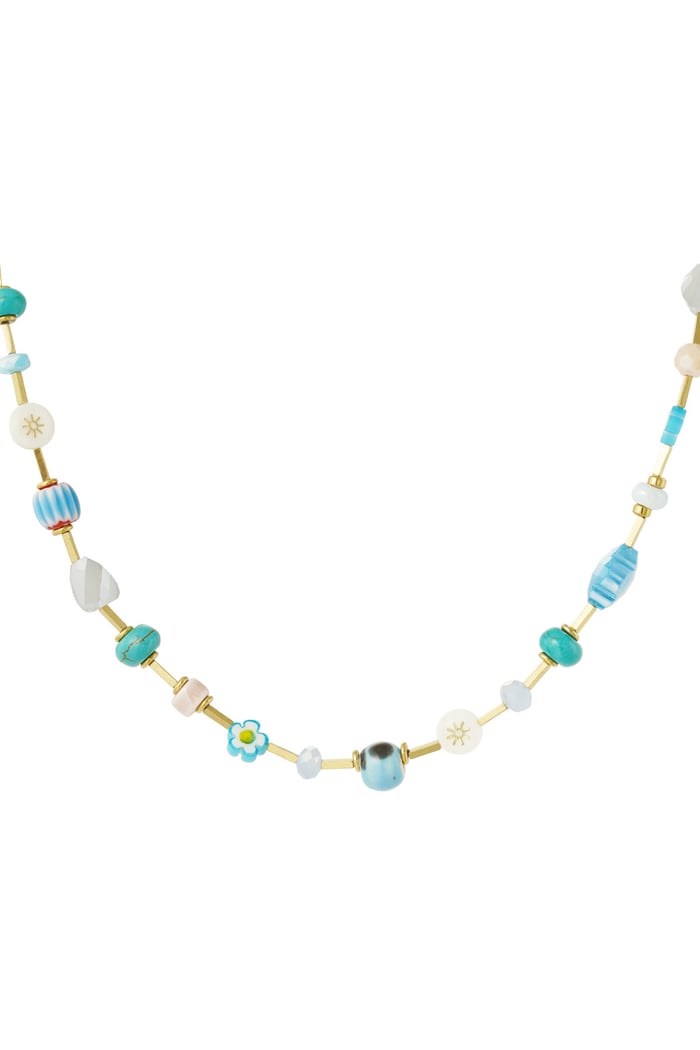 Necklace vintage treasure - blue Gold color 