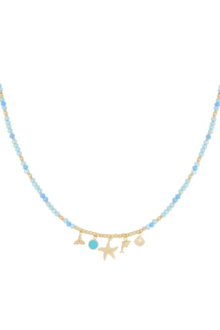 Necklace ocean blues - blue Gold color