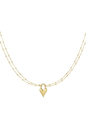 Locked love necklace - Gold color h5 