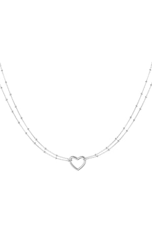 Necklace heart hue - Silver Color color h5 