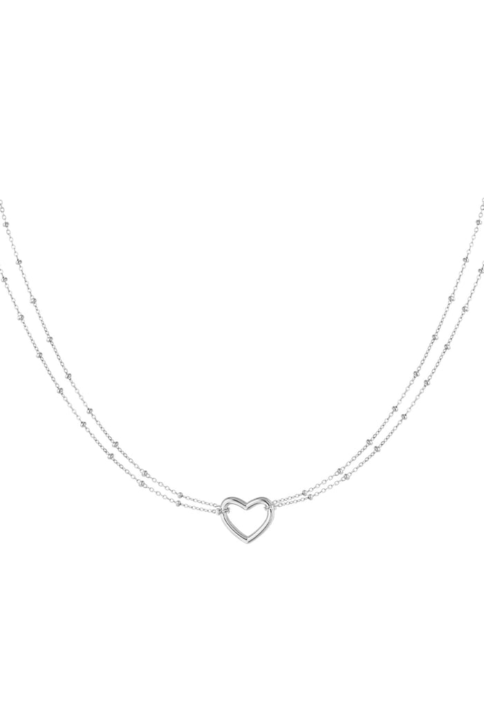 Necklace heart hue - Silver Color color 