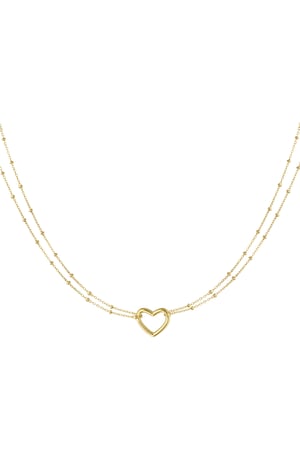 Necklace heart hue - Gold color h5 