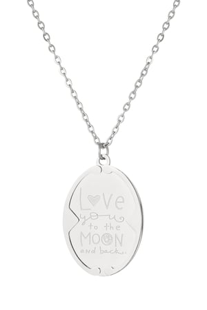 Love you to the moon and back necklace - Silver Color color h5 Picture4