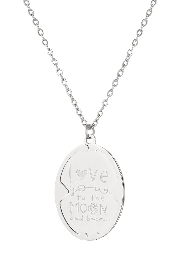 Love you to the moon and back necklace - Silver Color color Picture4