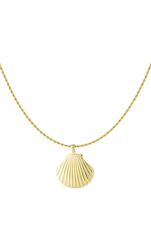 Statement-Halskette mit Muscheln – Goldfarbe - Goldfarbefarbe h5 