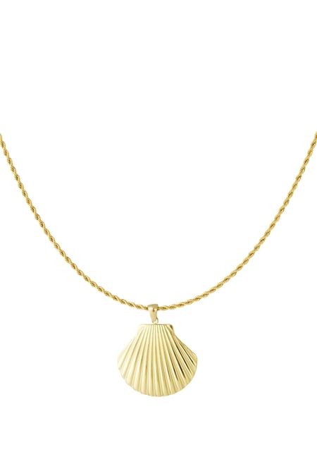 Statement-Halskette mit Muscheln – Goldfarbe - Goldfarbefarbe