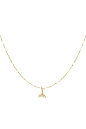 Whale tail necklace - Gold color h5 