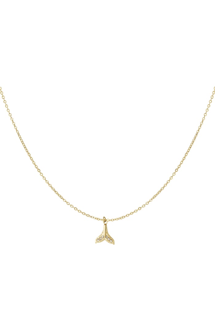 Whale tail necklace - Gold color 