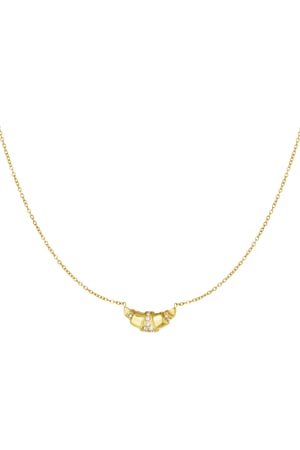 Glitter croissant necklace - Gold color h5 