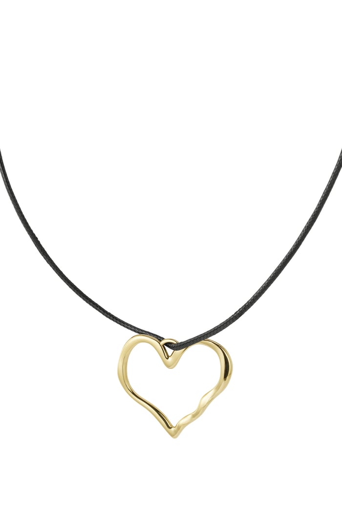 Rope chain large heart - Gold color 