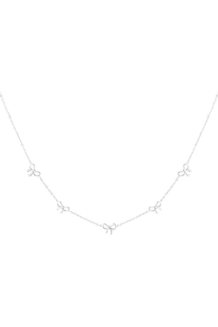 Charming Bows necklace - Silver Color color 