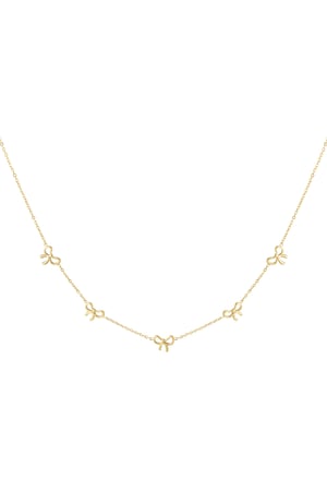 Charming Bows necklace - Gold color h5 