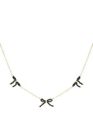 Beaded bows necklace - Gold color h5 