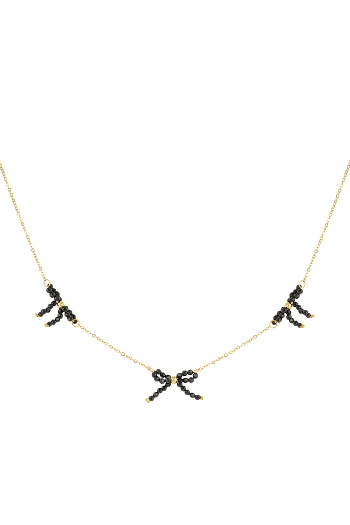 Beaded bows necklace - Gold color 