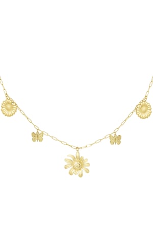 Charm necklace flowerlicious - Gold color h5 